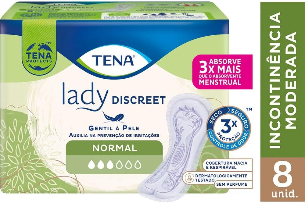 Absorvente Incontinência Urinária Tena Lady Discreet Normal 8 unidades