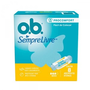Absorvente Interno O.B. Sempre Livre ProComfort Médio 8 unidades