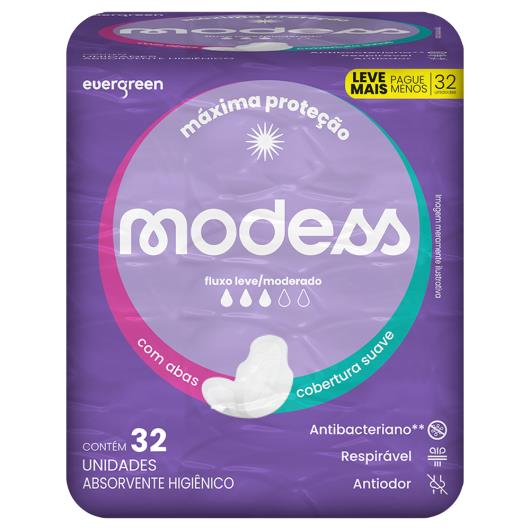 Absorvente Modess Cobertura Suave Com Abas Leve Mais Pague Menos 32 unidades