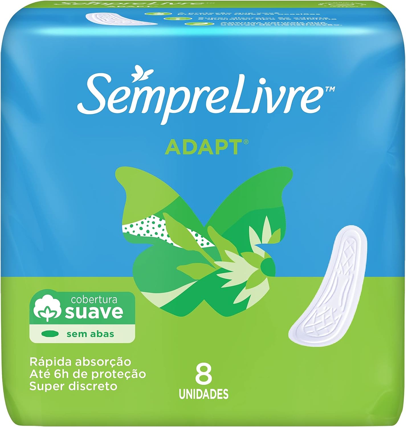 Absorvente Sempre Livre Adapt Suave Sem Abas 8 unidades