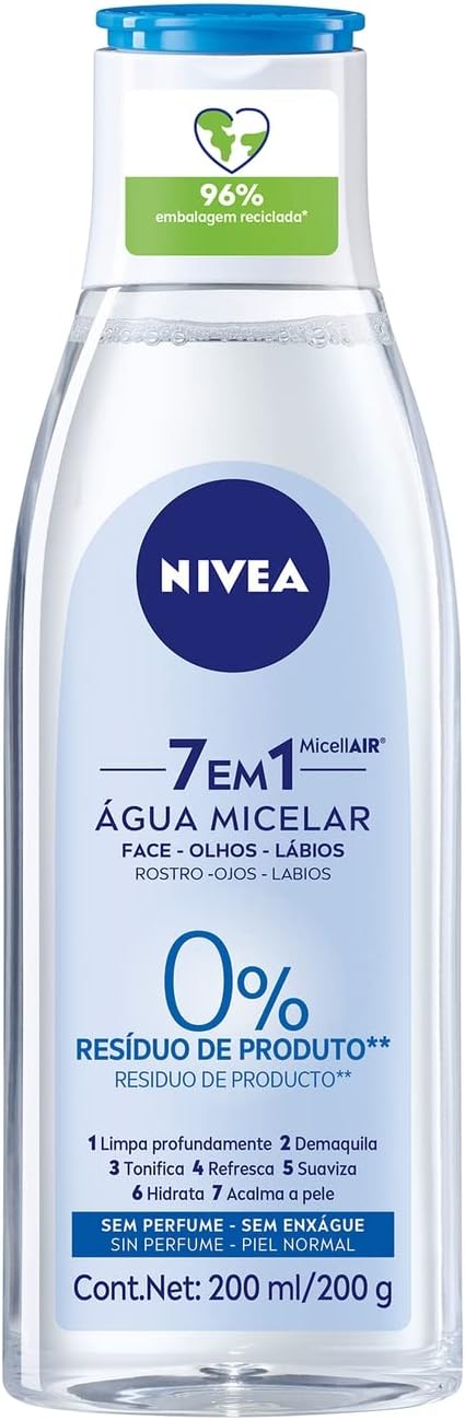 Água Micelar Nivea MicellAIR Solução de Limpeza 7 em 1 200ml