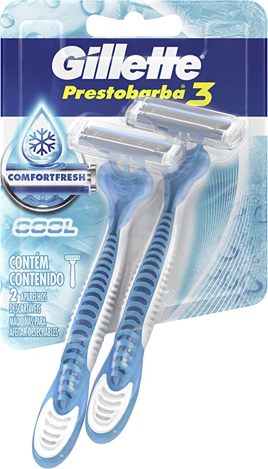 Aparelho de Barbear Descartável Gillette Prestobarba3 Cool 2 unidades