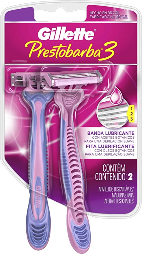 Aparelho de Depilar Gillette Prestobarba3 Descartável Feminino 2 unidades