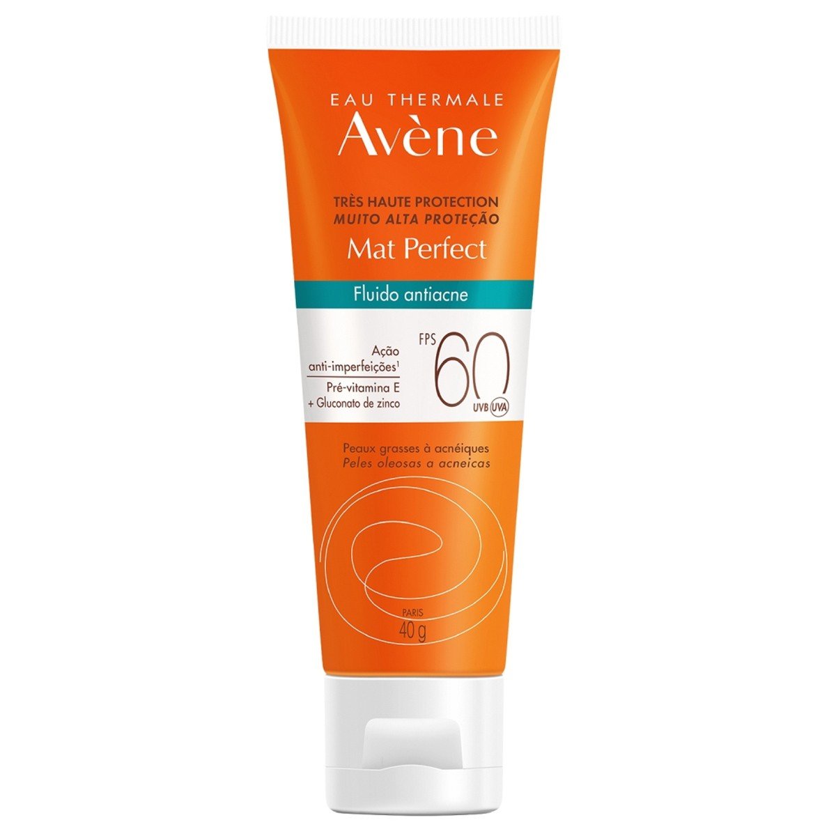 Avène Mat Perfect Fluido Antiacne Protetor Solar Facial FPS60 40g