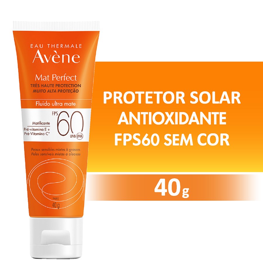 Avène Mat Perfect Fluido Protetor Solar Facial FPS60 40g