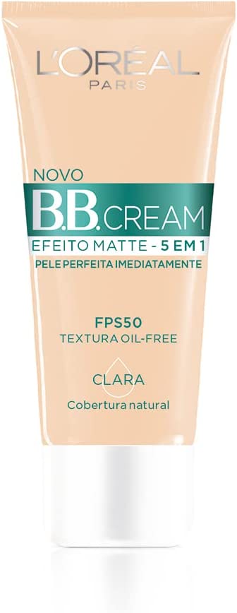Base BB Cream L'Oréal Paris Efeito Matte Cor Clara FPS50 30ml