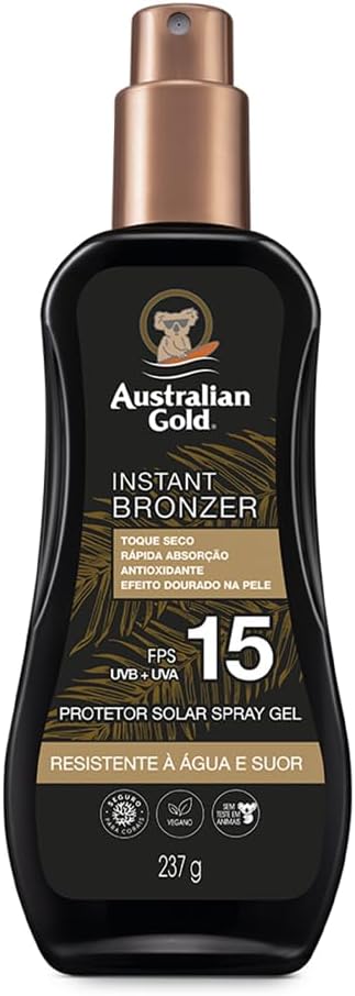 Bronzeador Australian Gold Instant Bronzer FPS15 Corporal Spray Gel 237ml