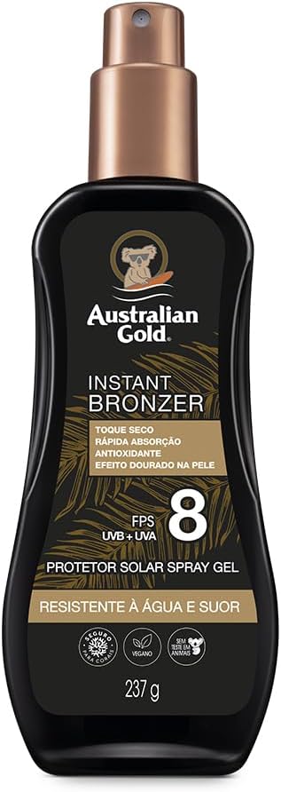 Bronzeador Australian Gold Instant Bronzer FPS8 Corporal Spray Gel 237ml