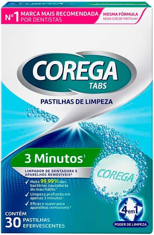 Corega Tabs Limpeza 3 Minutos 30 pastilhas