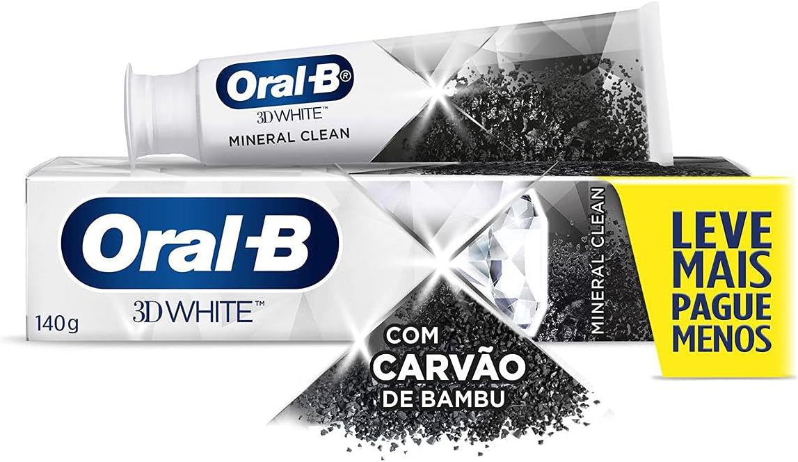 Creme Dental Oral-B Mineral Clean com Carvão 140g