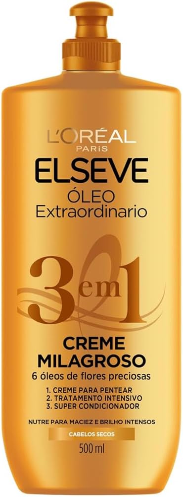 Creme Milagroso Elseve 3 em 1 Óleo Extraordinário 500ml