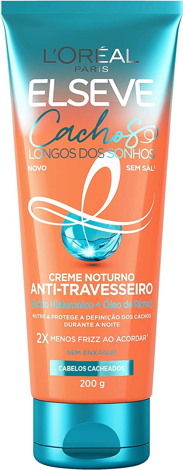 Creme Noturno Anti-Travesseiro L'Oréal Paris Elseve Cachos Longos dos Sonhos 200ml