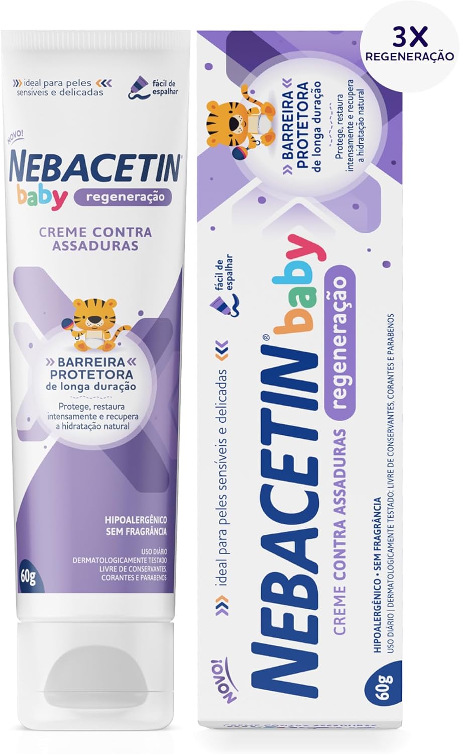 Creme para Assaduras Nebacetin Baby Regeneração 60g