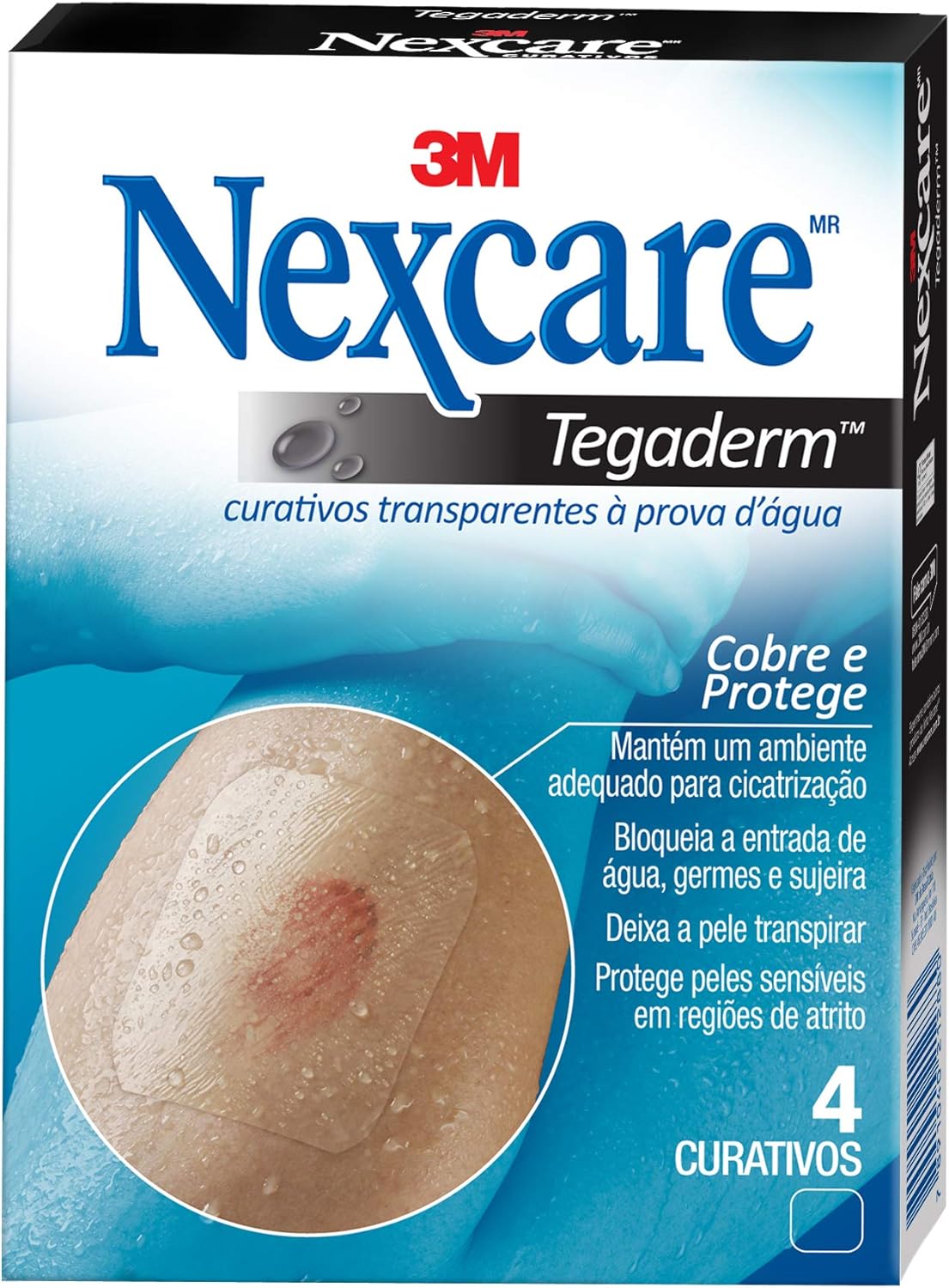 Curativo Grande Nexcare Tegaderm sem Pad Transparente 4 unidades