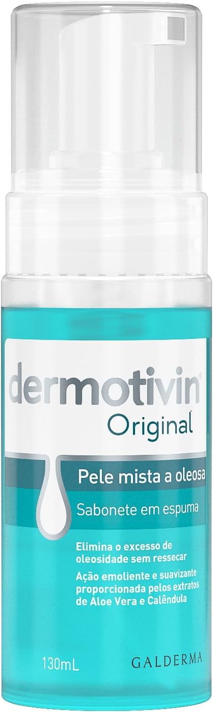 Dermotivin Original Pele Mista a Oleosa Sabonete Facial em Espuma 130ml