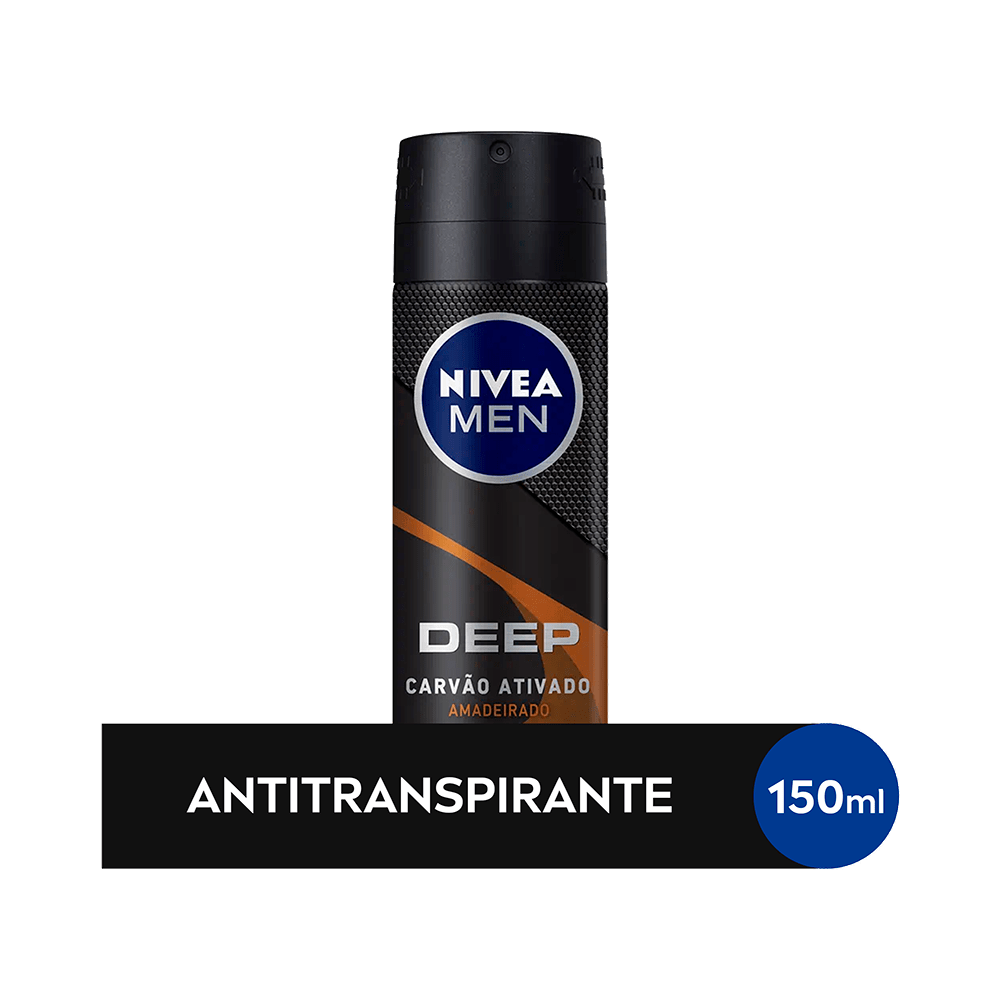 Desodorante Aerosol Nivea Men Carvão Ativado Deep Amadeirado 150ml
