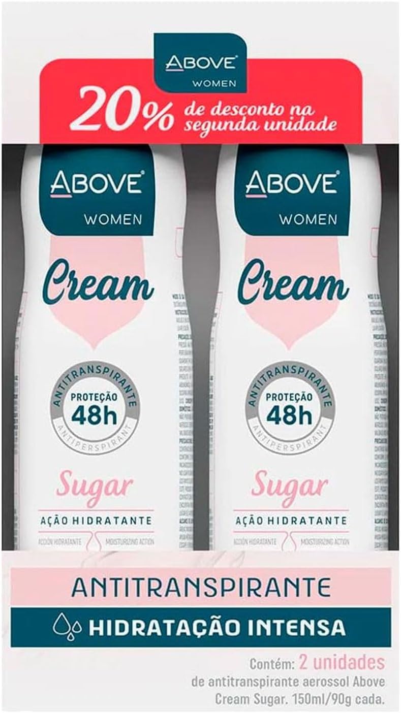 Desodorante Aerossol Above Women Cream Sugar 150ml 2 unidades
