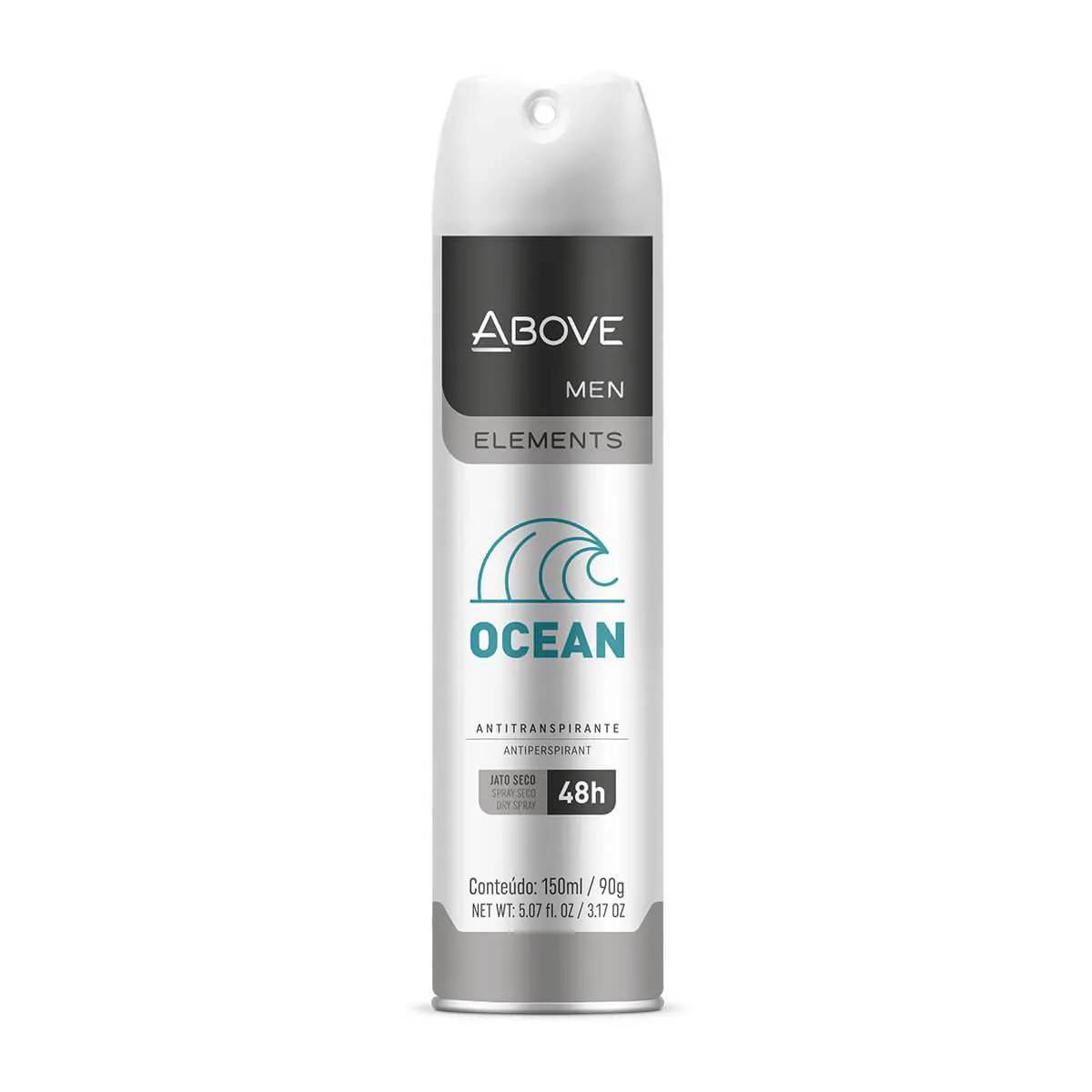 Desodorante Antitranspirante Aerosol Above Men Elements Ocean 48h 150ml