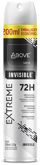 Desodorante Antitranspirante Aerosol Above Men Extreme 72h Invisible 200ml