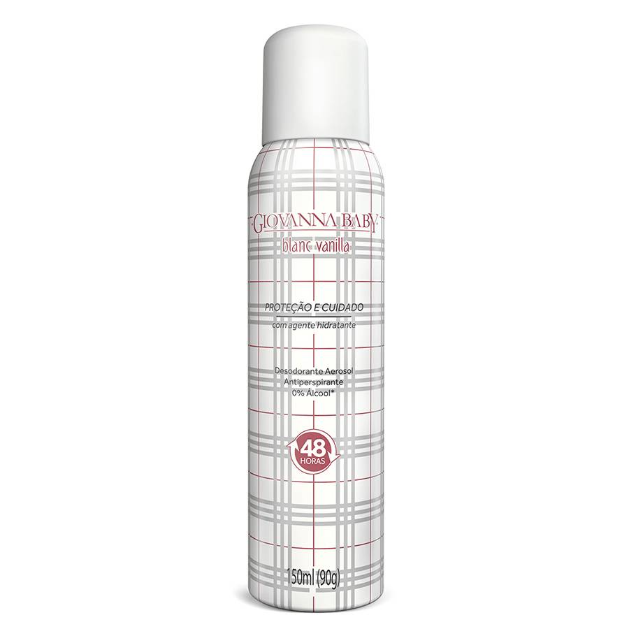 Desodorante Antitranspirante Aerosol Giovanna Baby Blanc Vanilla Feminino 48h 150ml