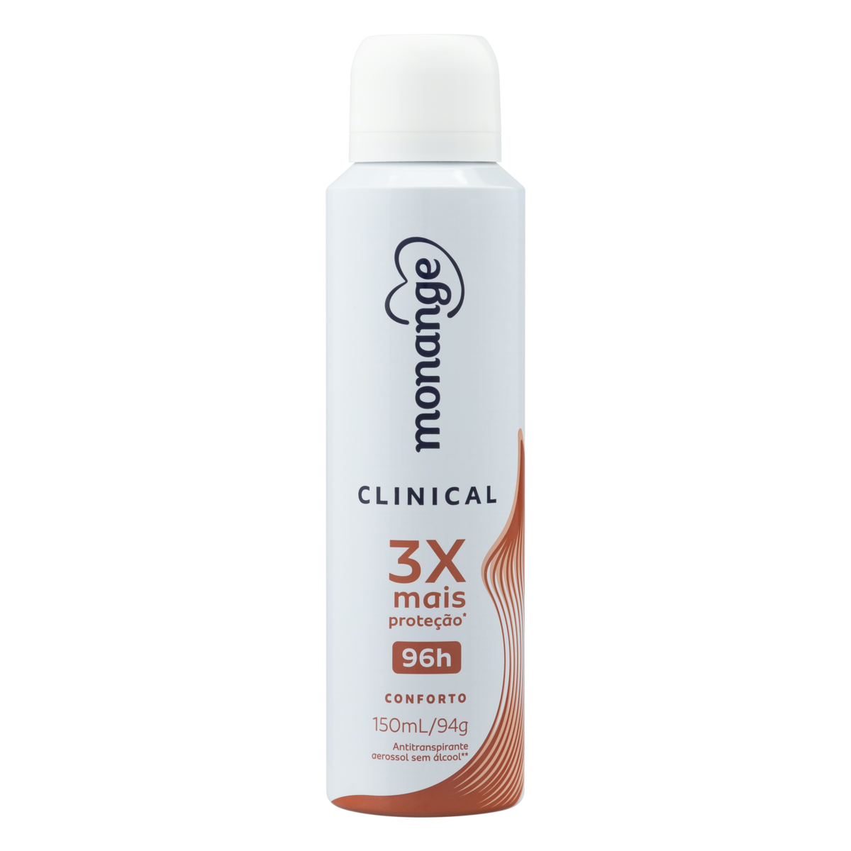 Desodorante Antitranspirante Aerosol Monange Clinical Conforto Feminino 96h 150ml