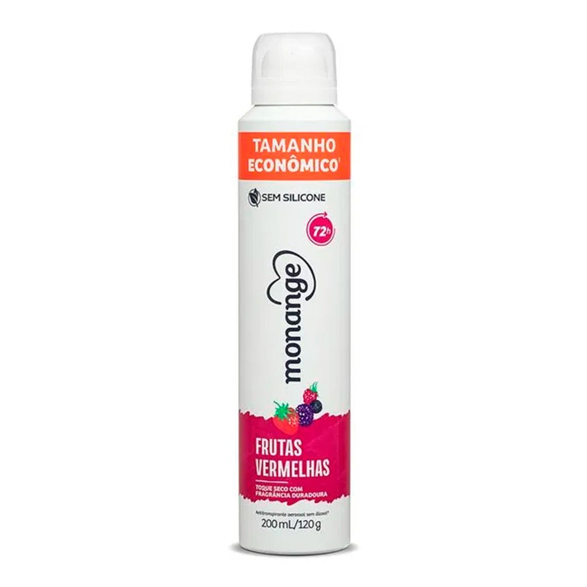 Desodorante Antitranspirante Aerosol Monange Frutas Vermelhas Feminino 72h 200ml