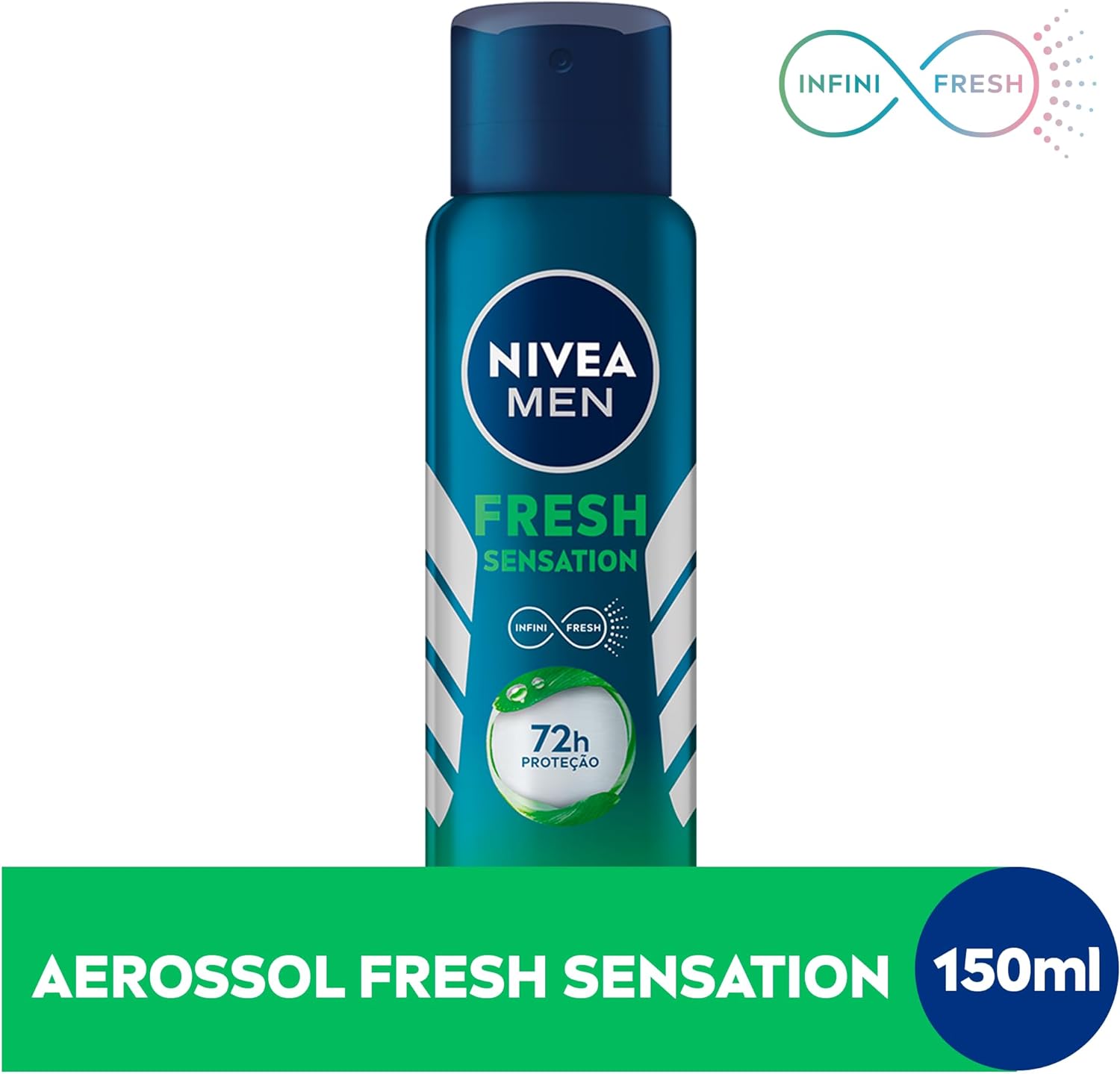 Desodorante Antitranspirante Aerosol Nivea Men Fresh Sensation Masculino 72h 150ml