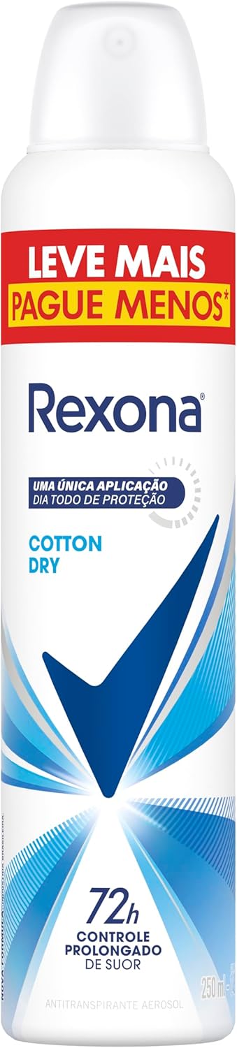 Desodorante Antitranspirante Aerosol Rexona Cotton Dry Feminino 72h 250ml