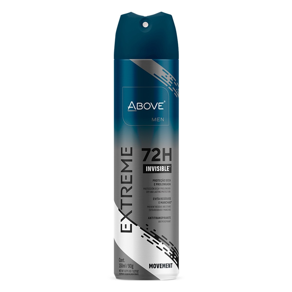 Desodorante Antitrasnpirante Aerosol Above Men Extreme Invisible Movement 72h 150ml