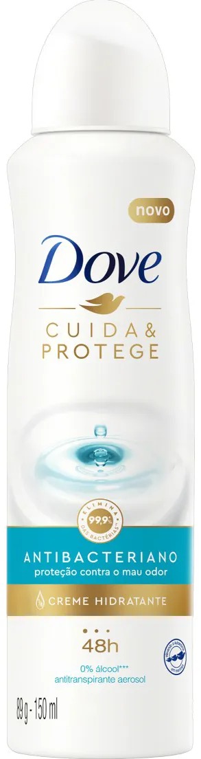 Desodorante Dove Cuida & Protege Antibacteriano Aerosol Antitranspirante 150ml