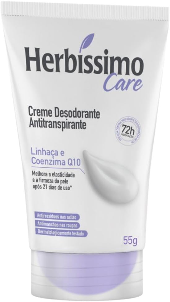 Desodorante em Creme Herbíssimo Care Linhaça e Coenzima Q10 55g