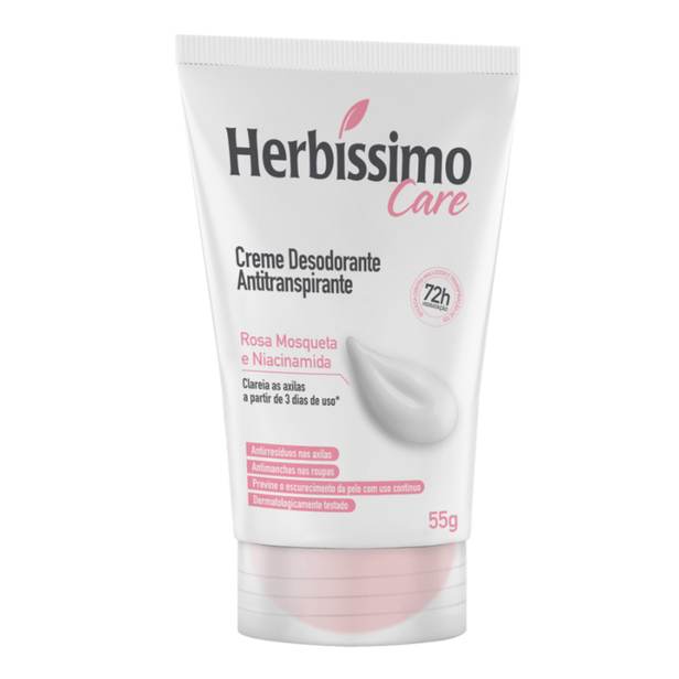 Desodorante em Creme Herbíssimo Care Rosa Mosqueta e Niacinamida 55g