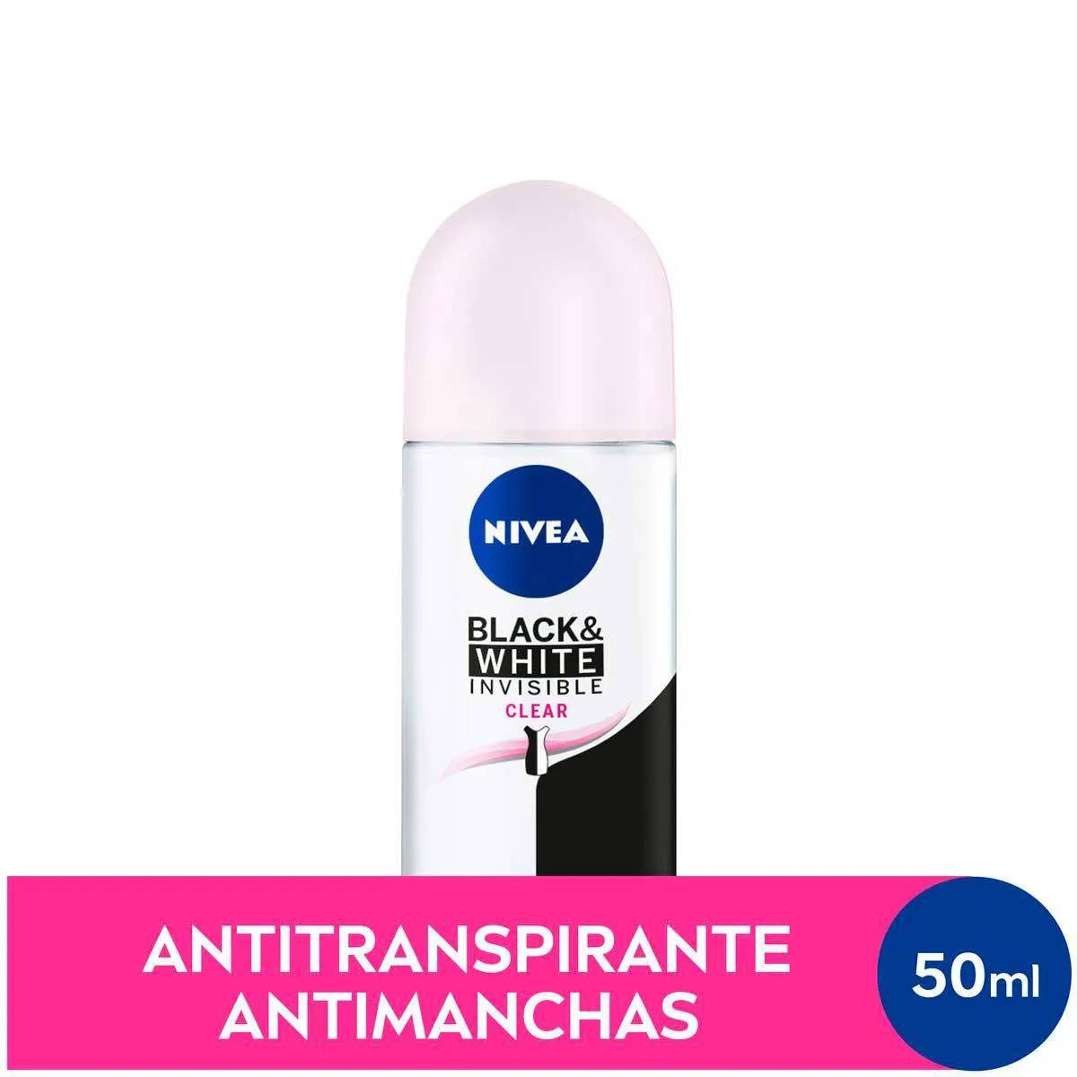 Desodorante Feminino Nivea Invisible For Black & White Clear Roll-On 50ml