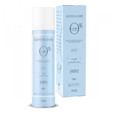 Desodorante Giovanna Baby Blue 0% Alumínio Aerossol Antiperspirante 48h 150ml