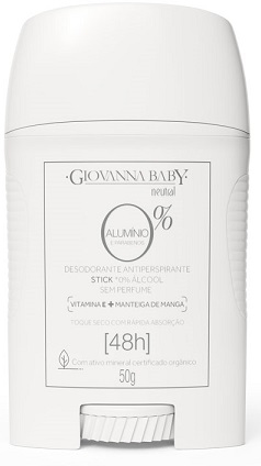 Desodorante Sem Alumínio Twist Stick Barra Giovanna Baby Neutral 48h Sem Perfume 50g