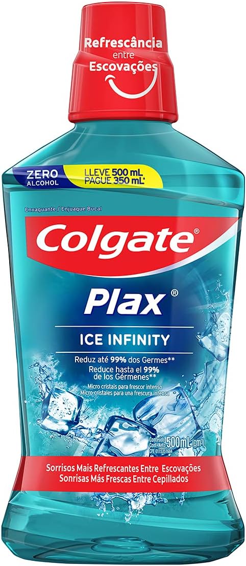 Enxaguante Antisséptico Bucal Colgate Plax Ice Infinity 500ml