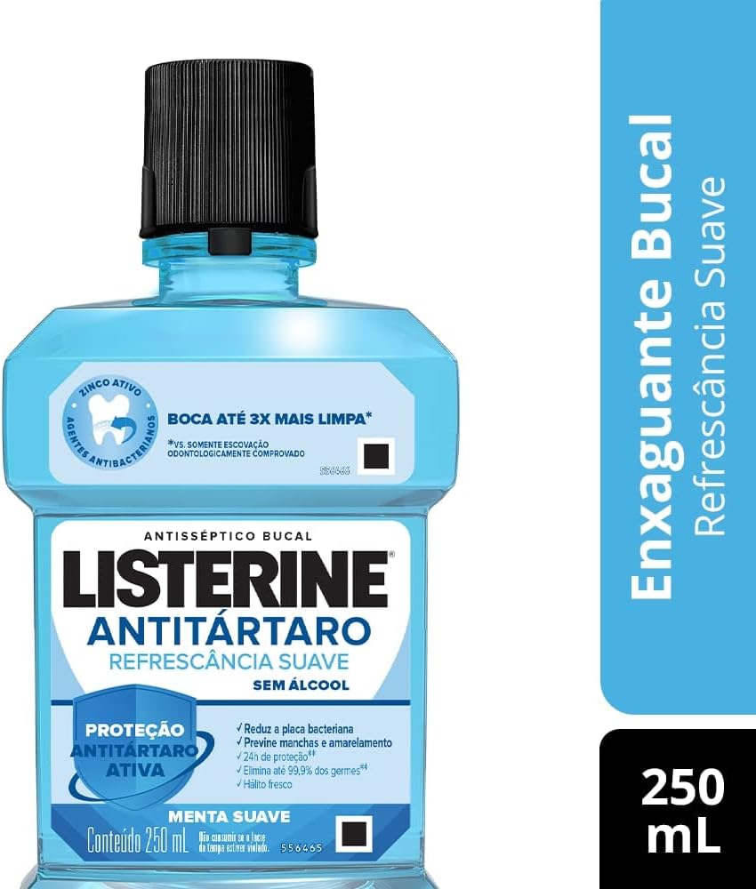 Enxaguante Antisséptico Bucal Listerine Antitártaro Zero Álcool Menta Suave 250ml