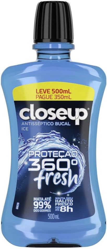 Enxaguante Bucal Closeup Ice com Álcool Proteção 360° Fresh 500ml
