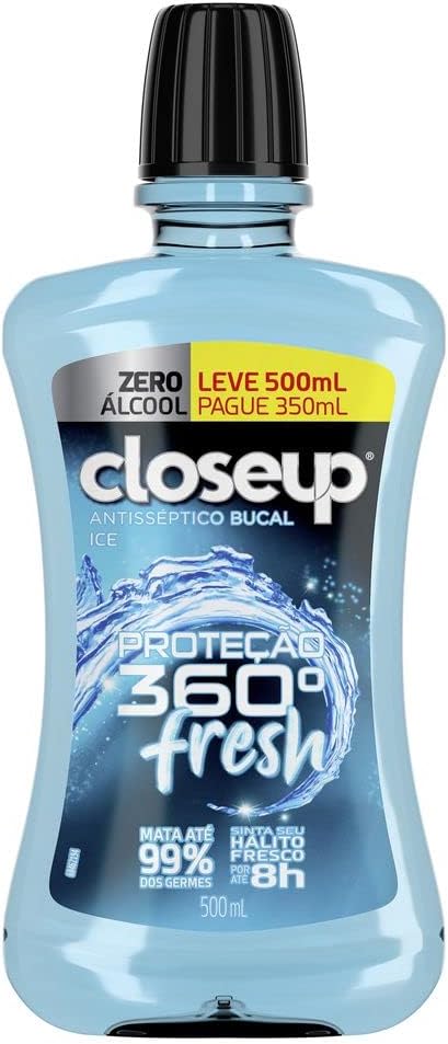 Enxaguante Bucal Sem Álcool Closeup Ice Proteção 360° Fresh 500ml