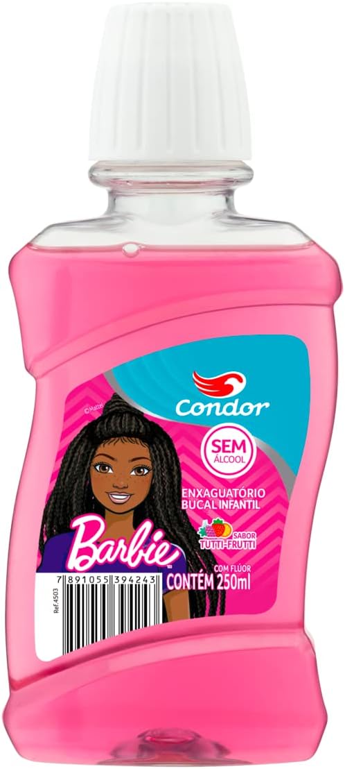 Enxaguante Bucal Sem Álcool Condor Barbie 250ml