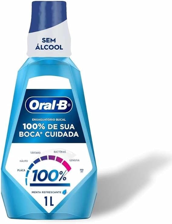Enxaguante Bucal Sem Álcool Oral-B 100% De Sua Boca Cuidada 1000ml