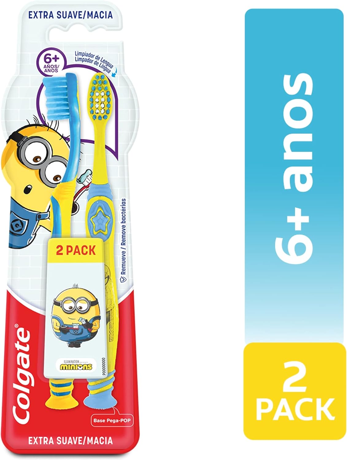 Escova de Dente Colgate Infantil Smiles Minions 6+ anos extra macia 2 unidades