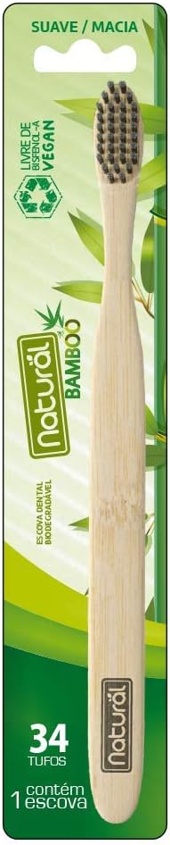 Escova de Dente Natural Bamboo 34 Tufos Macia 1 unidade