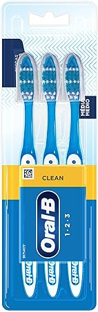 Escova de Dente Oral-B 123 Limpeza Brilhante Média 3 unidades