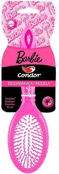 Escova de Pentear Cabelo e Desembaraçar Barbie Oval Condor