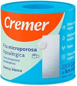 Fita Microporosa Cremer Branca para Peles Sensíveis 1 rolo 5cm X 4,5mt
