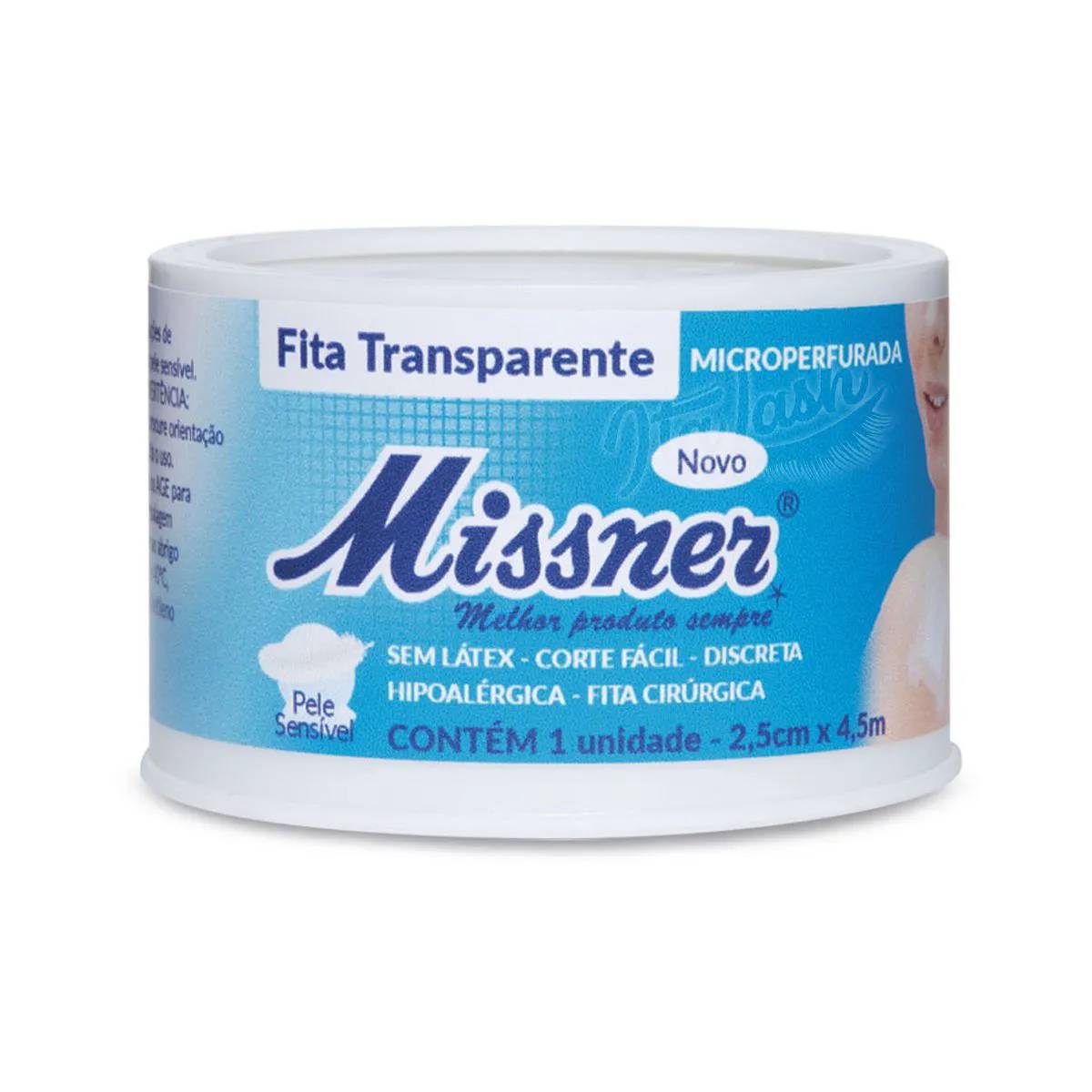 Fita Transparente Hipoalérgica Microperfurada 2,5cmx4,5m