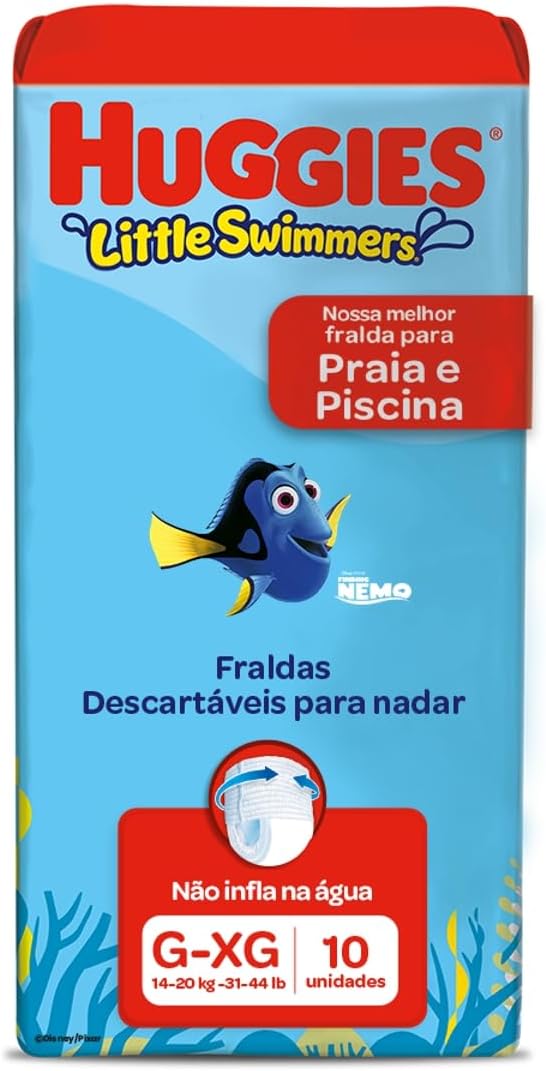 Fralda Huggies Little Swimmers Praia e Piscina G/XG 10 unidades
