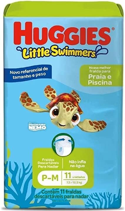 Fralda Huggies Little Swimmers Praia e Piscina P/M 11 unidades