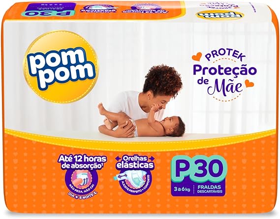 Fralda Pom Pom Derma Protek P 30 unidades